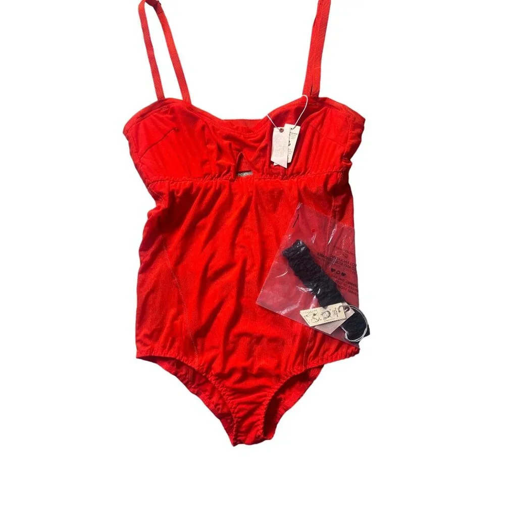 Revolt We Are Hah Bodysuit S Blood Orange NWT Lingerie Sexy - Picture 2 of 6